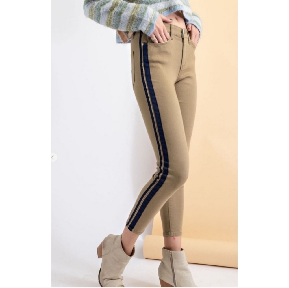 EASEL MOTO TWILL SKINNY PANTS